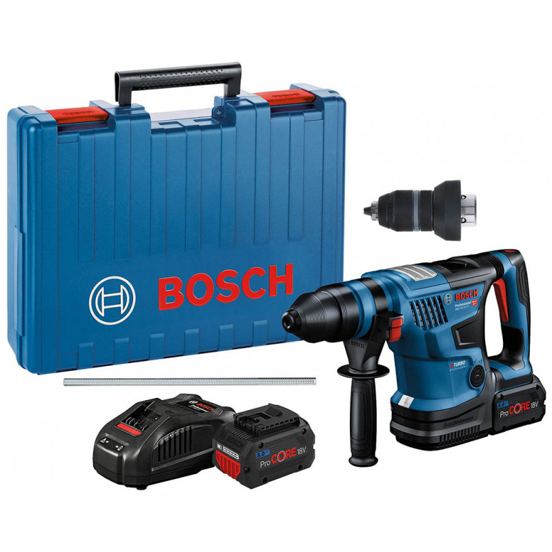 Bosch 18V Batterie Marteau perforateur Sds-Plus Gbh 18V-34 Cf 2x 5,5 Ah +  Gcy 42