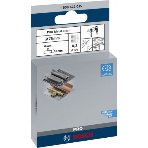 BOSCH Brosse circulaire PRO Metal clean, emmanchement droit, 75 x 0,2 mm 1608622015