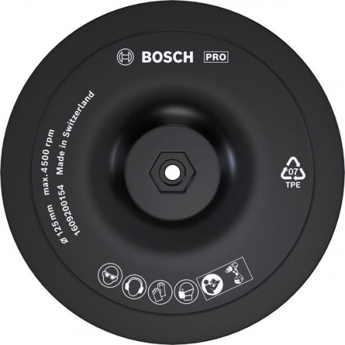 BOSCH Plateau de ponçage PRO Backing Pad, 125 x 8 mm, auto-agrippant 1609200154