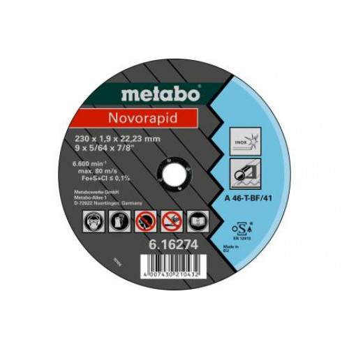 Metabo Novorapid Disque a tronçonner 180 x 1,5 x 22,23 Inox, TF 41 616273000