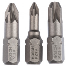 BOSCH Coffret d’embouts de vissage 3 pieces, Extra Ha (PZ) PZ1; PZ2; PZ3; 25 mm 2607001753