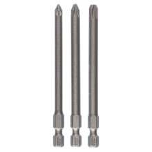 BOSCH Coffret d’embouts de vissage 3 pieces, Extra Hard PZ1; PZ2; PZ3; 89 mm 2607001761