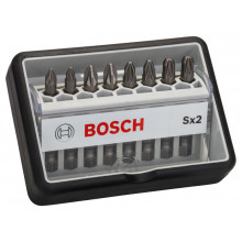 BOSCH Coffret de 8 embouts de vissage Robust Line Sx PZ, version Extra Hard 2607002557