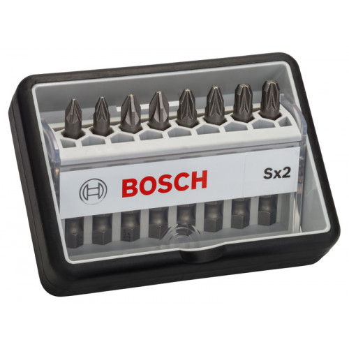 BOSCH Coffret de 8 embouts de vissage Robust Line Sx PZ, version Extra Hard 2607002557