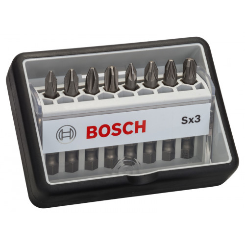 BOSCH Coffret de 8 embouts de vissage Robust Line Sx PH/PZ, version Extra Hard 2607002558