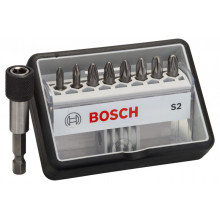 BOSCH Coffret de 8+1 embouts de vissage Robust Line S PZ, version Extra Hard 2607002561