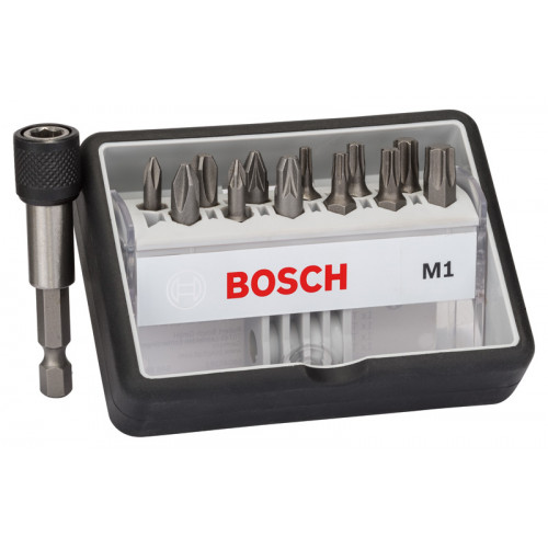 BOSCH Coffret de 12+1 embouts de vissage Robust Line M PH/PZ/T, version Extra Hard