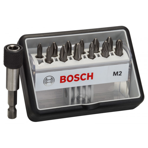 BOSCH Coffret de 12+1 embouts de vissage Robust Line M PH/PZ, version Extra Hard