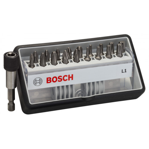 BOSCH Coffret de 18+1 embouts de vissage Robust Line L PH/PZ/T, version Extra Hard