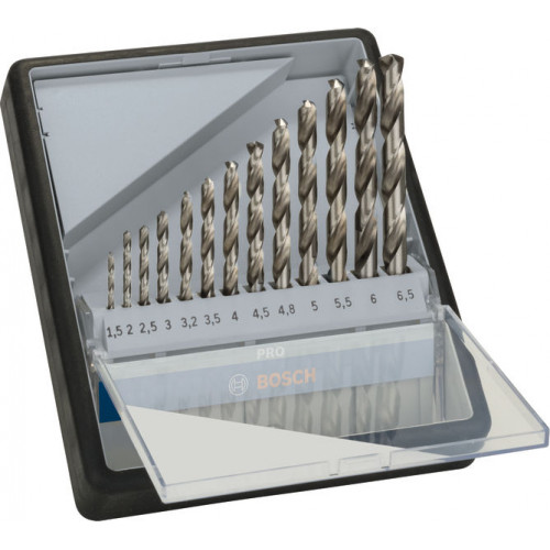 BOSCH Coffret de 10 forets a métaux Robust Line HSS-G, 135°, 1,5–6,5 mm 2607010538