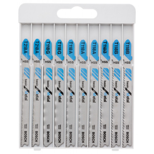 BOSCH Lames de scie sauteuse Basic for Metal, set de 10 pieces 2607010631