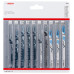 BOSCH Kit de 10 lames de scie sauteuse a emmanchement en T pour bois et métal 2607011170