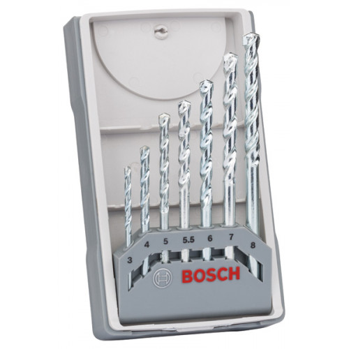 BOSCH Coffret de 7 forets de maçonnerie CYL-1, 3/4/5/5,5/6/7/8 mm 2607017035