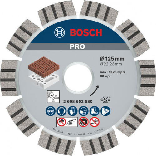 BOSCH Disque diamanté PRO Abrasive, 125 x 22,23 mm 2608602680