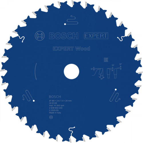 BOSCH Lame de scie circulaire Expert for Wood 185 × 2,4/1,4 × 20 mm, T32 2608902233