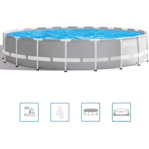 INTEX PRISM FRAME POOLS SET Piscine 610 x 132 cm avec filtration a cartouche 26756GN