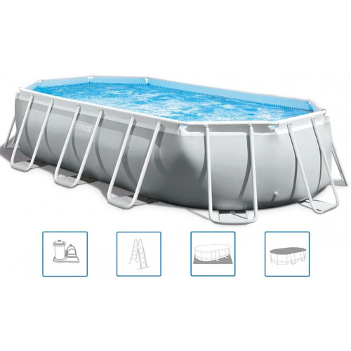 INTEX Prism Frame Premium Oval Pools Piscine 503 x 274 x 122 cm 26796NP