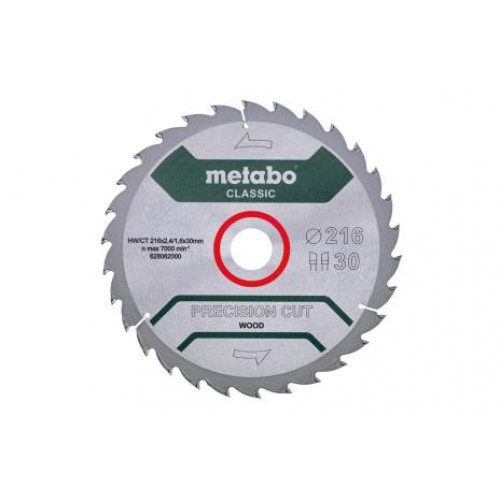 Metabo Lame de scie « precision cut wood - classic », 216x30, Z30 WZ 22° 628062000