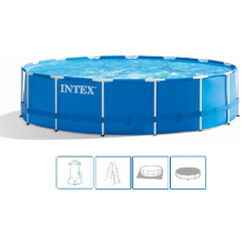 INTEX METAL FRAME POOLS Piscine 457 x 122 cm avec filtration a cartouche 28242NP