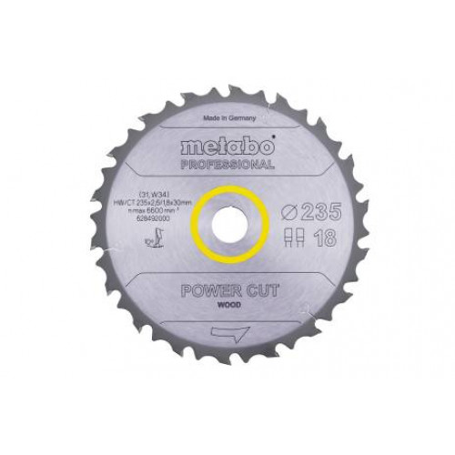 Lame de scie Metabo pour scies circulaires 235X30 Z18 FZ/FA 10° 628492000