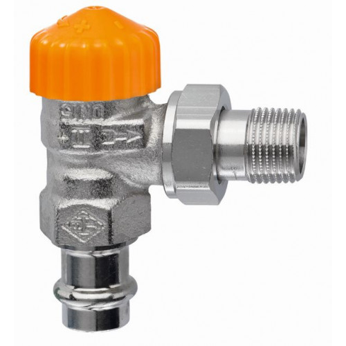 HEIMEIER robinet thermostatique Eclipse 1/2" (DN 15), Equerre, avec raccord a sertir 3941-