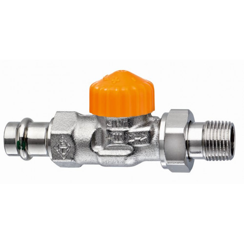 HEIMEIER robinet thermostatique Eclipse 1/2" (DN 15), Droit, avec raccord a sertir 3942-15