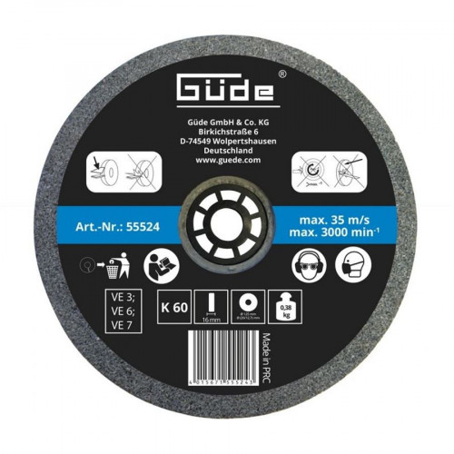 GÜDE Meule abrasive pour touret 125 x 16 mm - grain 60 55524 GÜDE Meule abrasive pour touret 125 x 16 mm - grain 60 55524