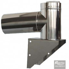 REGULUS APWKB8 Coude d’angle 80/125 PPH-A/Inox, avec support, 8645