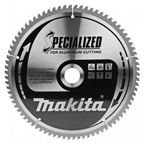 Makita B-33320 Lame scie circulaire, spécialisée t.c.t, 260 x 30 mm, 80 t= old B-09656