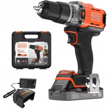 Black & Decker BCD383D1XK-QW Perceuse-visseuse a percussion (45Nm/18V/1x2,0Ah), coffret