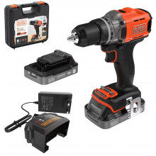Black & Decker BCD383D2XK-QW Perceuse-visseuse a percussion (45Nm/18V/2x2,0Ah), coffret