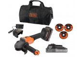 Black & Decker BCG6L8D2S-QW Meuleuse d’angle sans fil sans balais (18V/2x2,0Ah)