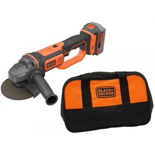 Black & Decker BCG720M1-QW Meuleuse d'angle (125mm/18V/1x4,0Ah), sac
