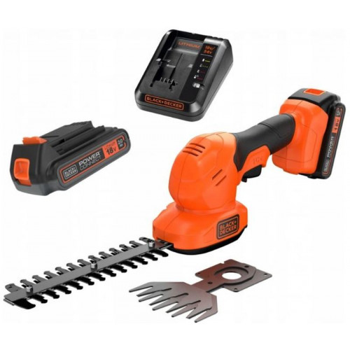 Black & Decker BCSS18D1-QW Sculpte-haies et cisaille a gazon (20cm/18V/1x2,0Ah)