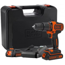 Black & Decker BDCHD18K1B2-QW Perceuse a percussion sans fil (40Nm/18V/2x2,0Ah), coffret