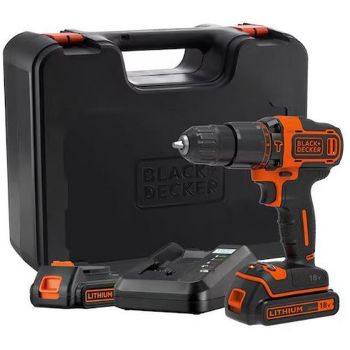 Black & Decker BDCHD18K1B2-QW Perceuse a percussion sans fil (40Nm/18V/2x2,0Ah), coffret
