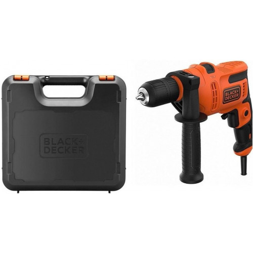 Black & Decker BEH200K-QS Perceuse a percussion filaire (500W/13mm), coffret