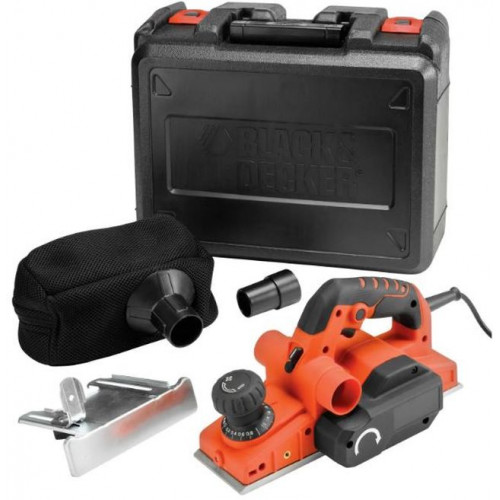 Black & Decker KW750K-QS Rabot (750W/82mm/0-2mm), lames TCT, mallette