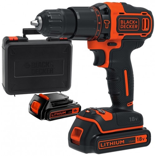 Black & Decker BDCHD18KB Perceuse a percussion sans fil (2x1,5Ah/18V)