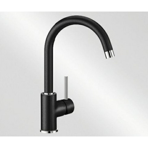 BLANCO MIDA Silgranit-Look Mitigeur d'évier, noir / chrome 526145 BLANCO MIDA Silgranit-Look Mitigeur d'évier, noir / chrome 526145