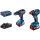 Kit BOSCH : GDX 18V-200 + GSR 18V-50 + 2× GBA 18V 4.0Ah + GAL 18V-40 en L- BOXX 06019J2220