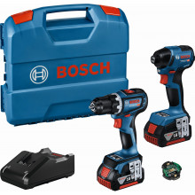 BOSCH Kit combiné GSR 18V-90 C + GDR 18V-220 C (2× 4.0Ah) 06019L6023
