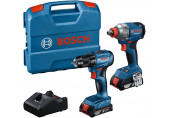 BOSCH GDX 18V-285 + GSR 18V-185 + 2× 2,0 Ah + GAL 18V-20 + coffret PROFESSIONAL 06019N2123