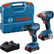 BOSCH GDX 18V-285 + GSR 18V-185 + 2× 2,0 Ah + GAL 18V-20 + coffret PROFESSIONAL 06019N2123