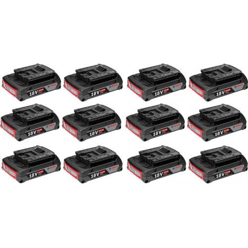 BOSCH GBA 18V 2.0Ah PROFESSIONAL Batterie, 12 pcs. 0602494002