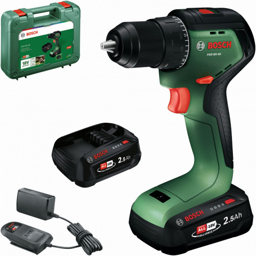 BOSCH PSR18V-60 Perceuse-visseuse sans fil, 2x2,5Ah, Coffret 06039D7202 BOSCH PSR18V-60 Perceuse-visseuse sans fil, 2x2,5Ah, Coffret 06039D7202