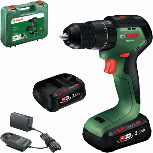 BOSCH PSB18V-60 Perceuses-visseuses a percussion sans-fil, 2x2,5Ah, Coffret 06039D7302