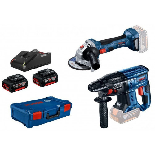 BOSCH Set : GBH 180-LI + GWS 180-LI + 2x4.0 Ah, GAL 18V-40, XL-BOXX