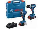 BOSCH PROFESSIONAL Set de 2 outils 18 V : GSB + GDR + 2 x 4,0Ah + GAL 0615A50069