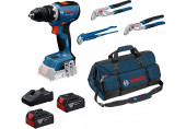 BOSCH GSR 18V-65 PROFESSIONAL Perceuse-visseuse sans fil, 3 pinces de plombier 0615A5007J